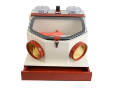 See Why Choose Large Window Twin Pen Dental Sandblaster With Drawer Powerful Dental Lab Equipment