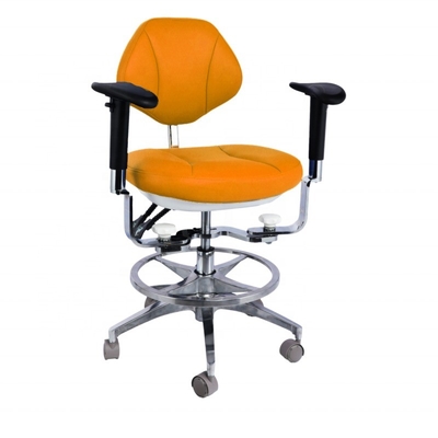 Ergonomic Design Dental Assistant Chair 5 Universal Wheels Dentsit Stool With Double Armrest