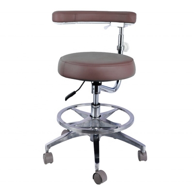 Height Adjustable Hospital Furniture Chair Micro Fiber Leather Round Shape Dentist Stool