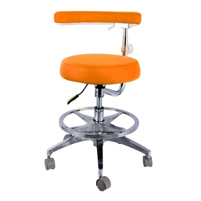 Height Adjustable Hospital Furniture Chair Micro Fiber Leather Round Shape Dentist Stool