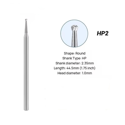 Tungsten HP Polishing Carbide Bur 2.35mm Dental HP Carbide Bur For Straight Handpiece