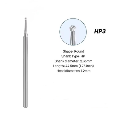 Tungsten HP Polishing Carbide Bur 2.35mm Dental HP Carbide Bur For Straight Handpiece