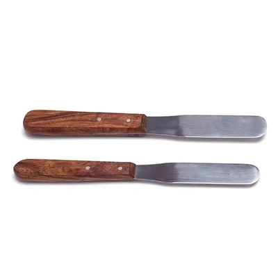 Stainless Steel Dental Material Mixing Spatula Wooden Handle Dental Lab Dental Plaster Spatula