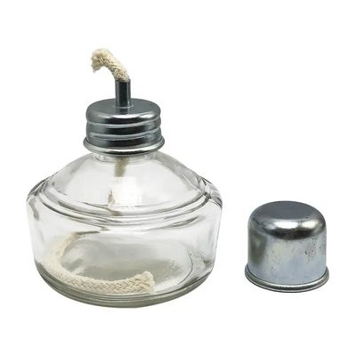 Dental Lab Glass Alcohol Burner 120ml Spirit Lamp Metal Cap Alcohol Burner Lamp With Woven Wick