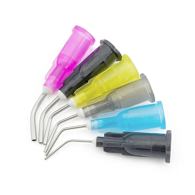 Dispensing Needle Luer Lock Blunt Tip Needle 45 Degree Angle Curved Liquid Dispenser Needles