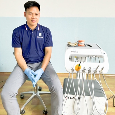 Dental Clinic Use Mobile Dental Unit With Low Noise Build in Compressor Portable Dental Carts With Wheels