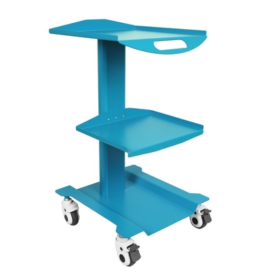 Dental Clinic Furniture Mobile Trolley Cart With Three-Layer Tray Color Design Stainless Steel Mobile Cart with Build in Socket