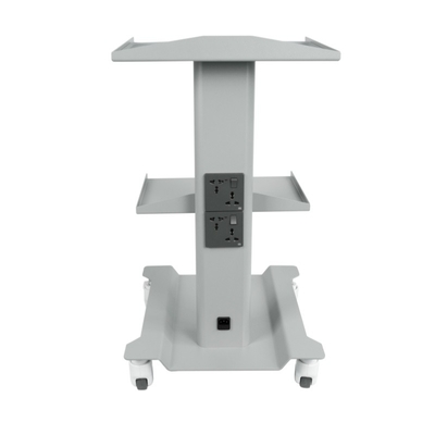 Dental Clinic Furniture Mobile Trolley Cart With Three-Layer Tray Color Design Stainless Steel Mobile Cart with Build in Socket
