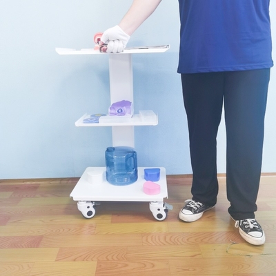 Stainless Steel Dentist Cart Multi-Function Mobile Lab Cart with Built-in Socket 3 Layers Mobile Trolley