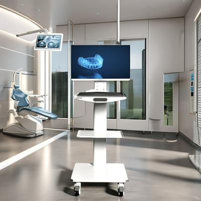 Dental Unit Hand Cart Intraoral Camera Cart with Manual Power Source Oral Scanner Dental Mobile Cart