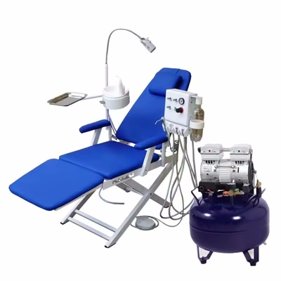 Light Weight Dental Portable Chair Unit Mobile Folding Chair with Led Light Work with Portable Turbine Unit