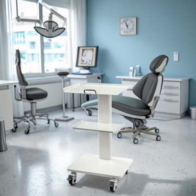 Dental Clinic Mobile Instrument Cart Dental Mobile Cart With Brake Caster Built-in Socket Dental Portable Trolley Cart
