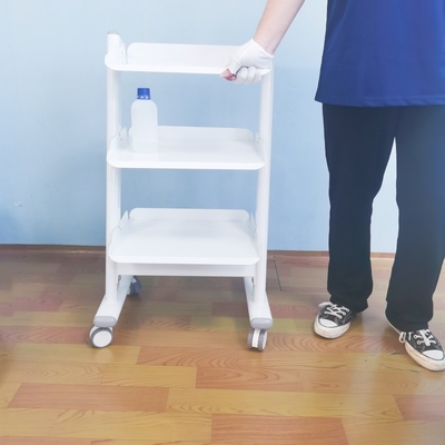 Hospital Dental Metal Tool Cart 3 Layer Dental Mobile Cart Tools Beauty Salon Storage Trolley
