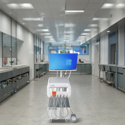 220V Mobile Dental Delivery Unit With Computer And Oral Camera Set Europe Standard Portable Dental Cart