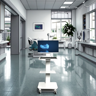 Dental Hospital Equipment Computer Mobile Dental Cart Mobile Hospital Trolley Stainless Steel Mobile Cart with Brake