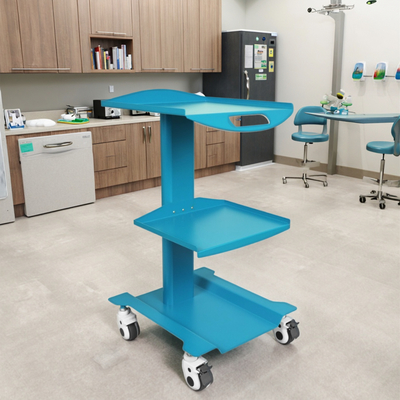 Dental Clinic Tool Cart Heavy Design Metal Mobile Instrument Trolley Hot Sell Grey Color Medical Mobile Delivery Cart