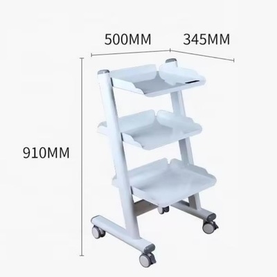 Hospital Dental Metal Tool Cart 3 Layer Dental Mobile Cart Tools Beauty Salon Storage Trolley