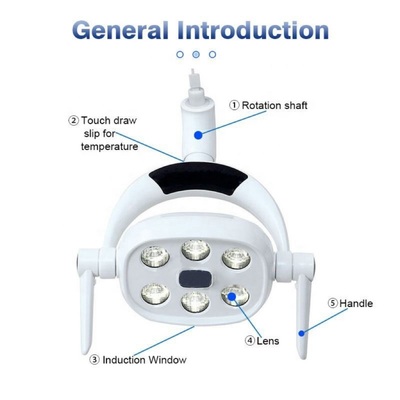6 LED Dental Induction Light for Dental Unit 9W Adjustable Oral Surgery LED Lamp Sensor Type Shadowless Operation Light