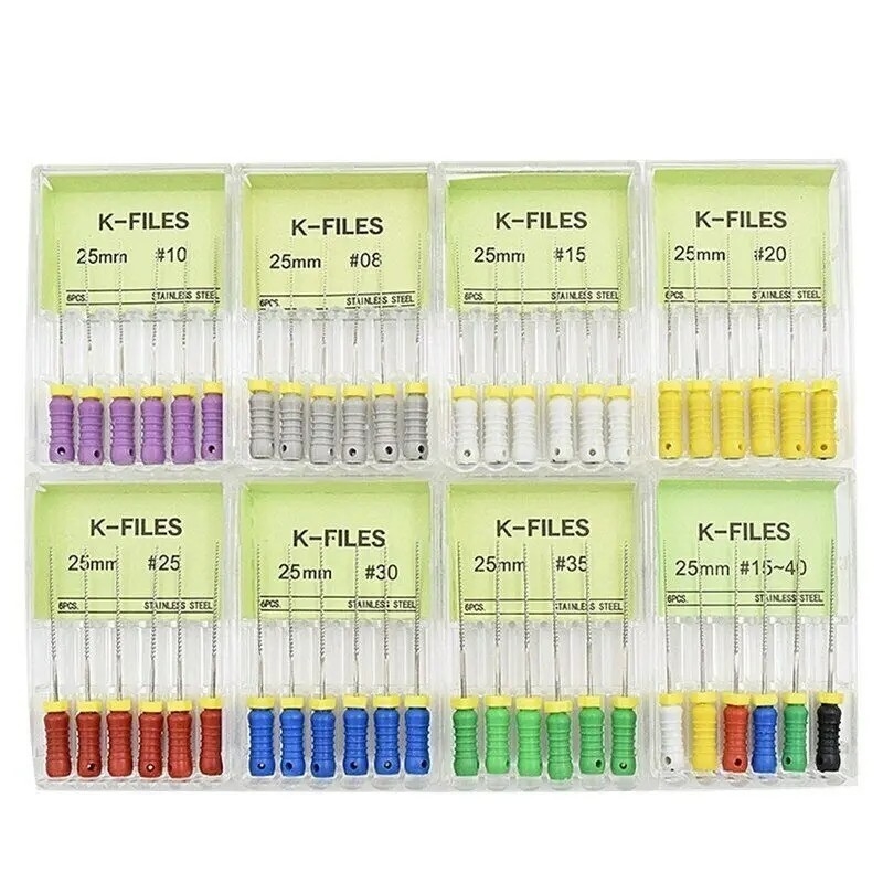 6pcs / Box Root Canal K Files Endontic Treatment Dental Endo Files Niti Dental K File