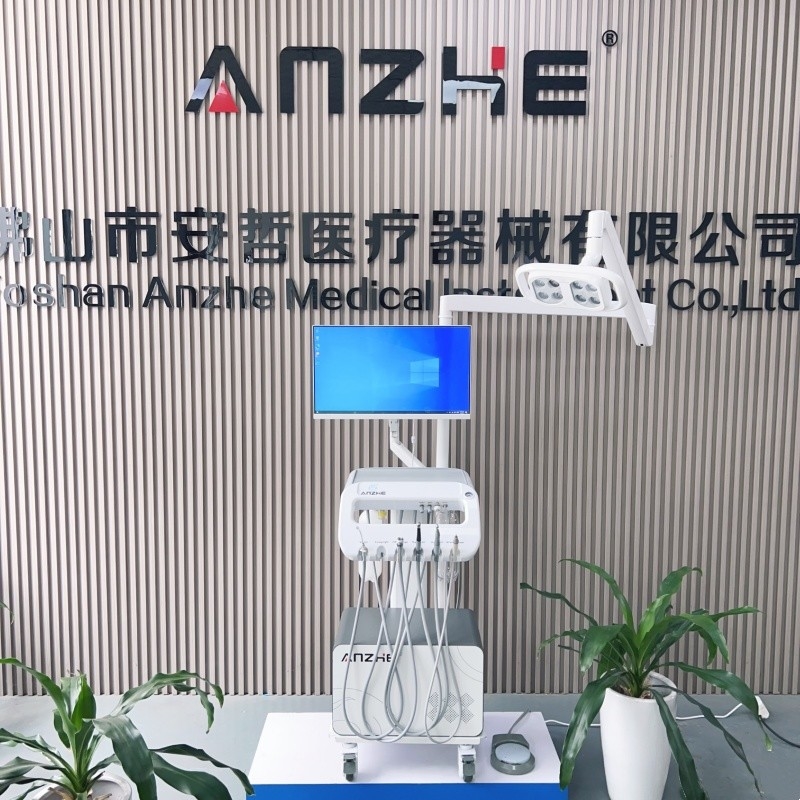 Mobile Dental Unit Cart Dental Treatment Veterinary Pet Clinic Turbine with Air Compressor and Surgical Light