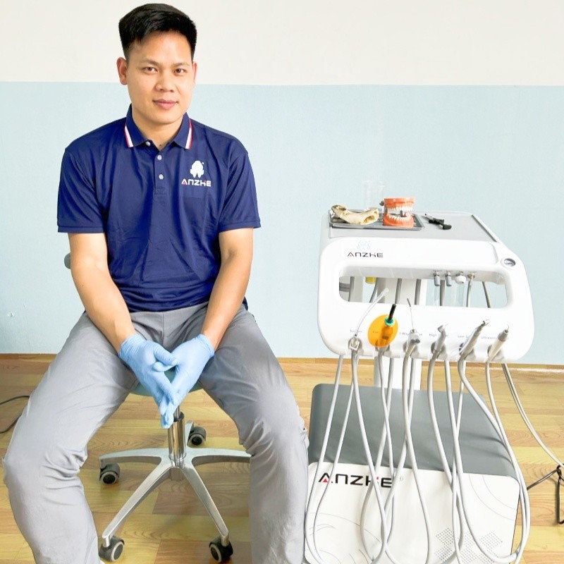 Dental Clinic Use Mobile Dental Unit With Low Noise Build in Compressor Portable Dental Carts With Wheels