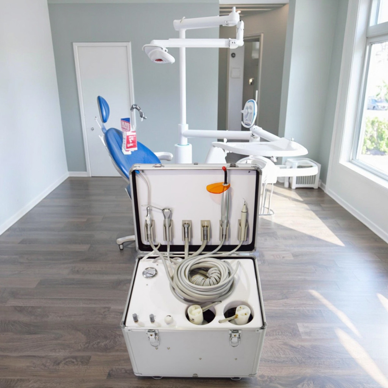 Dental Suitcase with Suction Unit Mobile Dental Unit With Build in Air Compressor Portable Dental Unit for Students Use