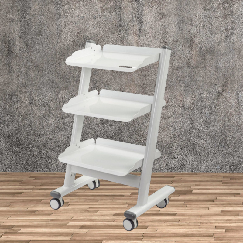 Simple Durable Dental Mobile Cart Stainless Steel Dental Trolley Beauty Salon Use 3 Layers Dental Cart