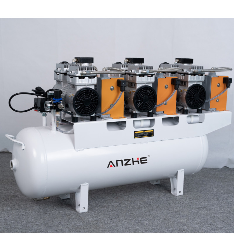3.5HP Oil Free Dental air Compressor with air Dryer 3 Motor Low Noise 65dB air Compressor for Medical Use