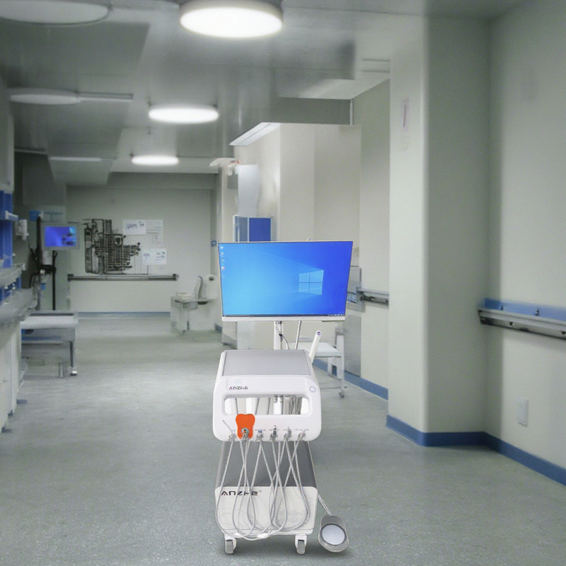 Foshan Anzhe Factory Dental Delivery Unit Popular Design Dental Operation Tray 220V Europe Standard Mobile Dental Cart