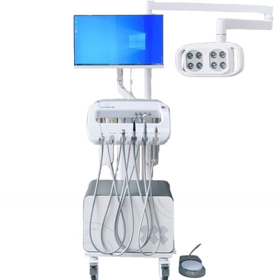 Dental Clinic Dental Trolley With PC And Oral Camera Unique Mobile Dental Unit With Lamp