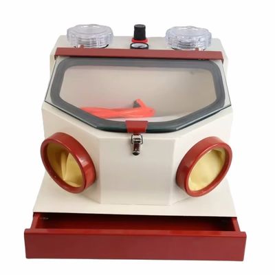 Large Window Twin Pen Dental Sandblaster With Drawer Powerful Dental Lab Equipment