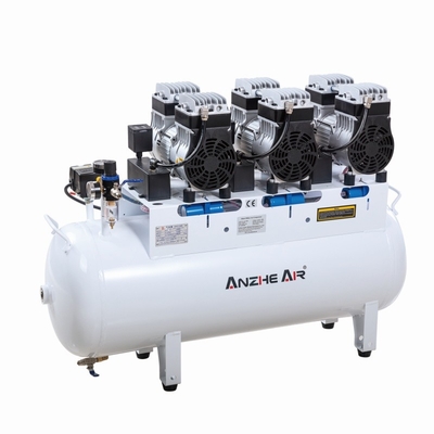 90L Silent Air Compressor Oil Free 2500W Dental Air Compressor Used For 6 Dental Chair