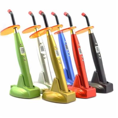 Wireless Dental Curing Pen Colorful Rainbow Design LED 10S Plastic Dental Curing Light