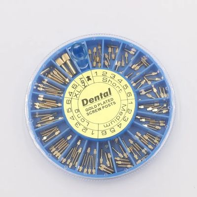 Good price Treatment Use Stainless Steel Dental Screw Post Dental Instrument Endodontic Assorted Gold Plated Screw Post 120pcs Per Box online