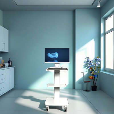 Hospital Oral Scanner Mobile Nursing Cart 3 Layer Dental Cart Stainless Steel Mobile Trolley With Built-in Socket