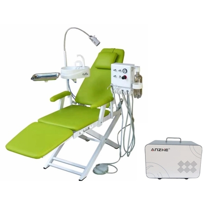Light Weight Foldable Dental Chair with Hanging Turbine Mobile Dental Treatment Chair with 550W Portable air Compressor