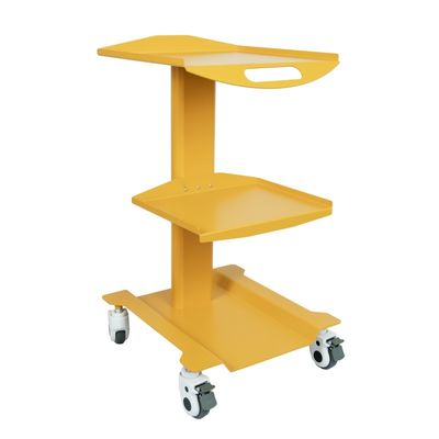 Good price Mobile Dental Cart Dental Single Pillar Stainless Steel Three Layer Tray Color Design Instrument Trolley Build in Socket online