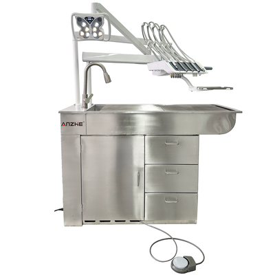 3 in 1 Veterinary Workstation with Examination Table LED Surgical Light Dental Unit Air Compressor for Animal Clinic