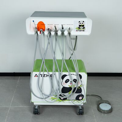 Portable Veterinary Dental Unit with Silent Oil Free Air Compressor Compact Veterinary Dental Workstation with Ultrasonic Scaler LED Curing Light and Suction System for Animal Dental Clinic