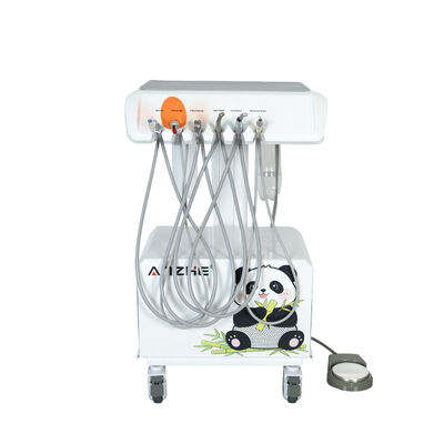Portable Veterinary Dental Unit with Silent Oil Free Air Compressor Built-in Scaler LED Curing Light Suction System for Animal Clinic