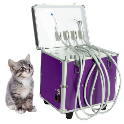 Portable Veterinary Dental Unit with Built in Oil Free Air Compressor Suction System Water Bottle Mobile Veterinary Dental Equipment for Animal Dental Clinic