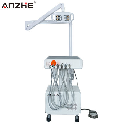 Portable Dental Unit with LED Dental Lamp Built In Air Compressor Suction System Ultrasonic Scaler Curing Light Mobile Dental Equipment for Dental Clinics