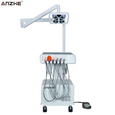 Portable Dental Unit with Butterfly LED Whitening Lamp Built In Air Compressor Ultrasonic Scaler LED Curing Light Suction System Mobile Dental Workstation for Dental Clinics