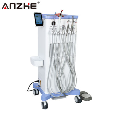 Portable Mobile Dental Unit with Built In Air Compressor Woodpecker Ultrasonic Scaler LED Curing Light High Speed and Low Speed Handpieces for Dental Clinics