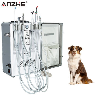 Portable Veterinary Dental System Mobile Veterinary Dental Cart with Built In Air Compressor Scaler Curing Light and Suction for Field and Mobile Practice