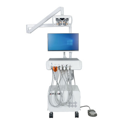 All-in-One Dental Workstation with Butterfly LED Light HD Intraoral Camera Built-in Computer System Mobile Dental Unit