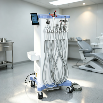 550W Mobile Dental Unit with 0.8Mpa Air Pressure and LED Curing Light for Dental Clinic Treatment