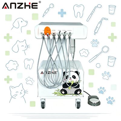Portable Electric Veterinary Dental Unit with Air Compressor  Mobile Animal Dental Equipment with Scaler LED Curing Light & Suction