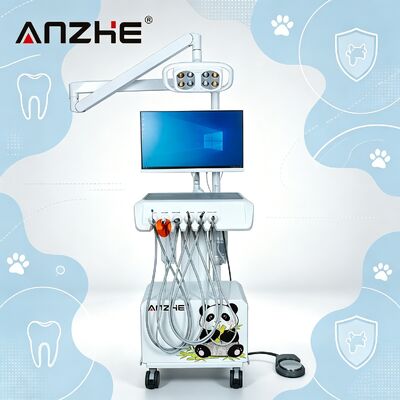 Portable Veterinary Dental Unit with 8-Bulb LED Lamp  Built-in Air Compressor for Vet Clinic
