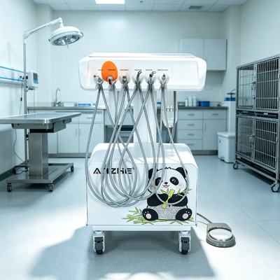 Good price Portable Electric Veterinary Dental Unit with Air Compressor  Mobile Animal Dental Equipment with Scaler LED Curing Light & Suction online
